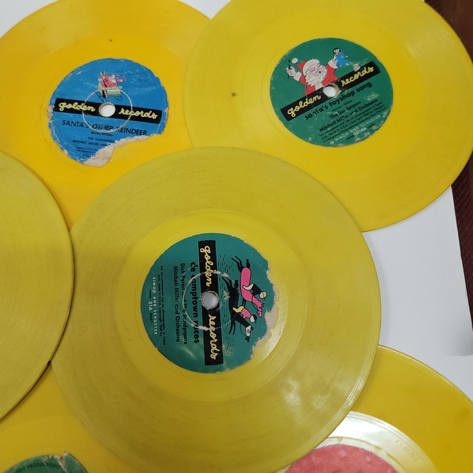 送料無料 百貨店 GOLDEN records Christmas holiday songs lot of 8 yellow 45 その他