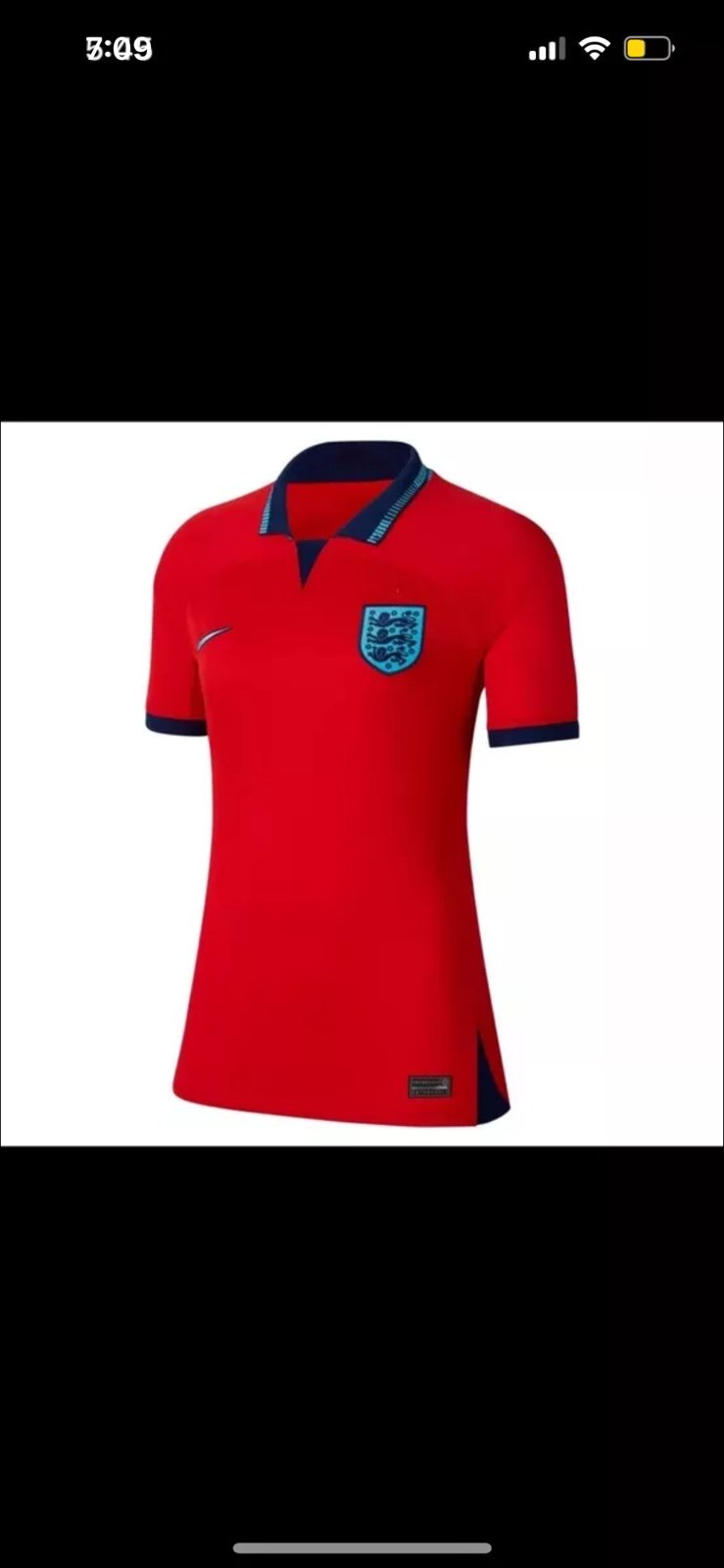 Nike Women's England Away Jersey Collar Red Blue World Cup 2022 DN0761-600 Sz XL
