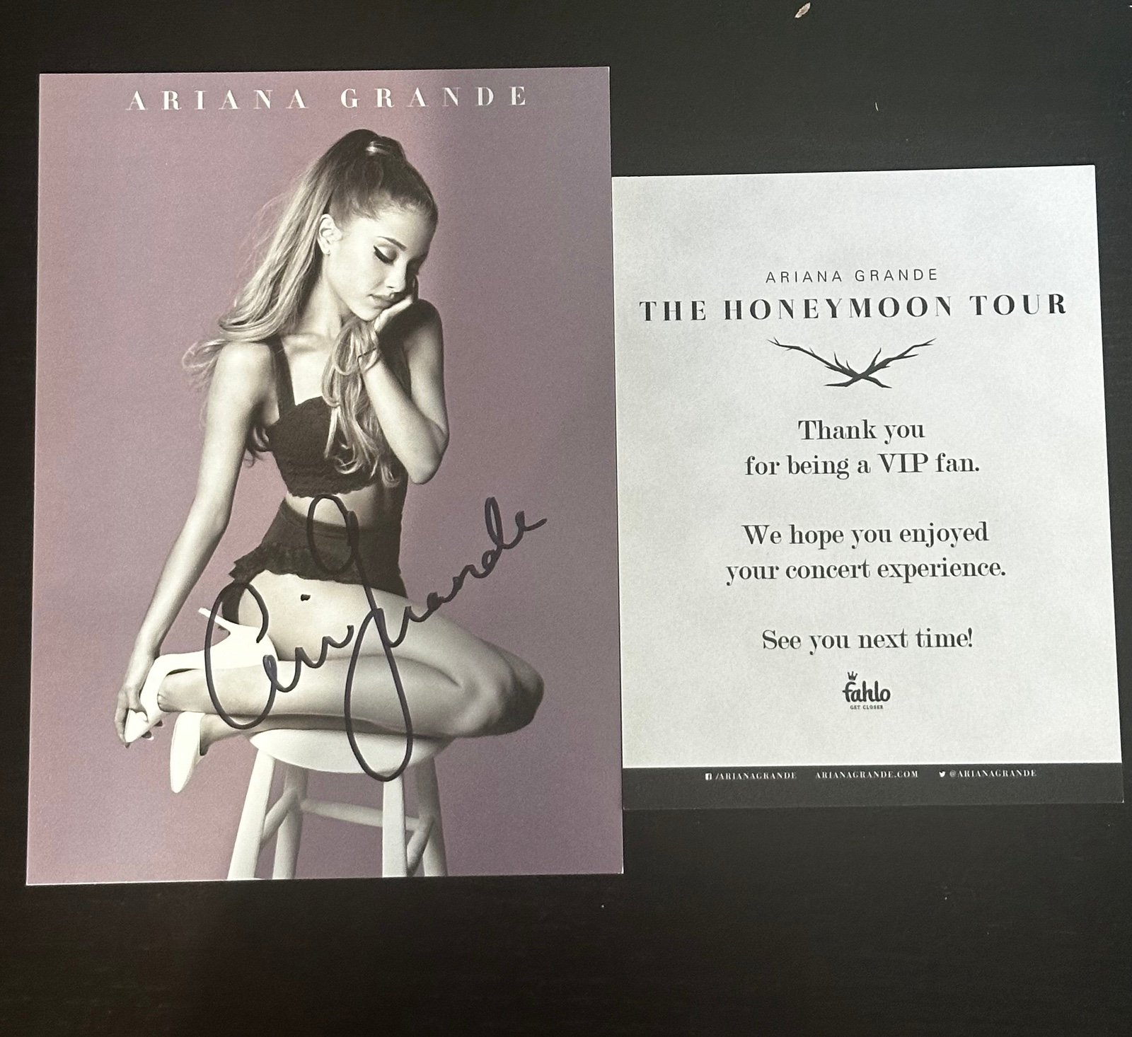 Signed Ariana Grande My Everything Signed Honeymoon Tour Photo
