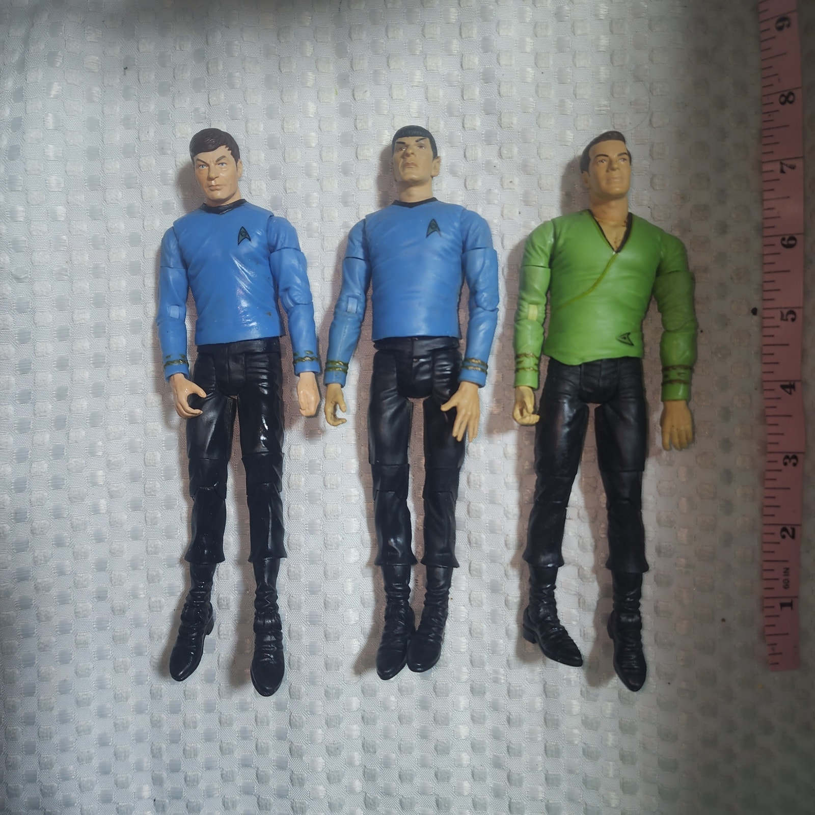 VINTAGE STAR TREK EUC ART ASYLUM SPOCK CAPTAIN KIRK AND BONES 7.5 FIGURES