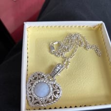 Judith Ripka Sterling Silver Lavender Lilac Pearl Necklace