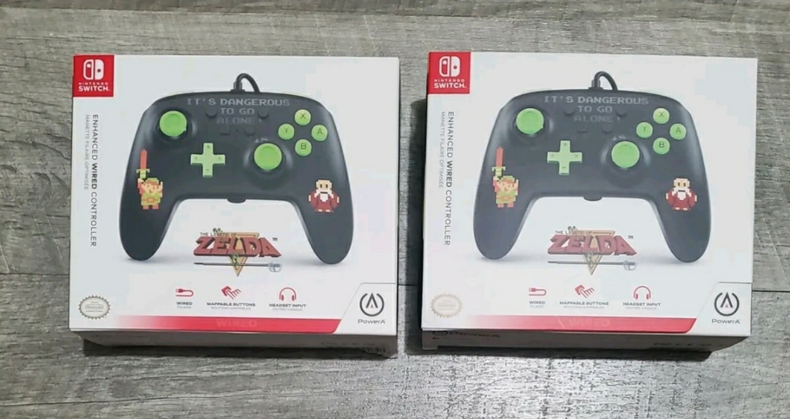 Lot of 2 Nintendo Switch Controllers 3 Retro Zelda Wired New