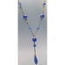 Art Deco Sapphire Glass Drop Necklace Faceted Crystals