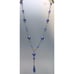 Art Deco Sapphire Glass Drop Necklace Faceted Crystals