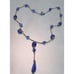 Art Deco Sapphire Glass Drop Necklace Faceted Crystals