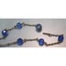 Art Deco Sapphire Glass Drop Necklace Faceted Crystals