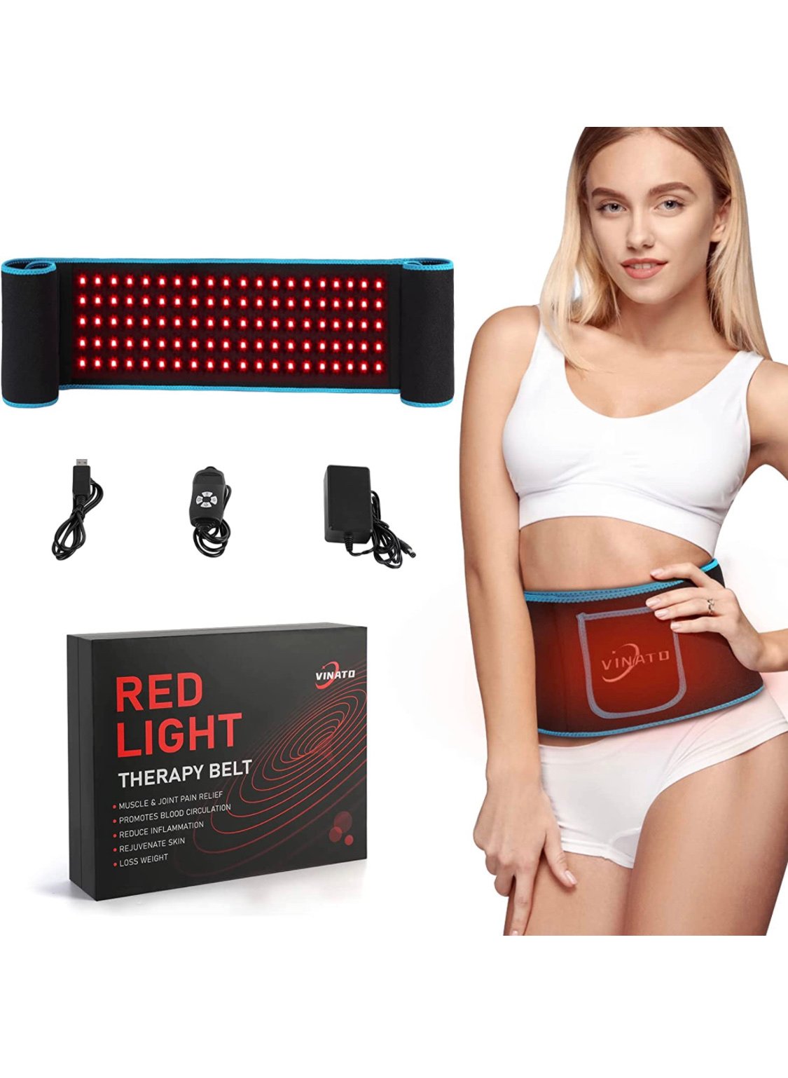 Infrared Red Light Therapy Belt - VINATO 660nm Red Light 850nm