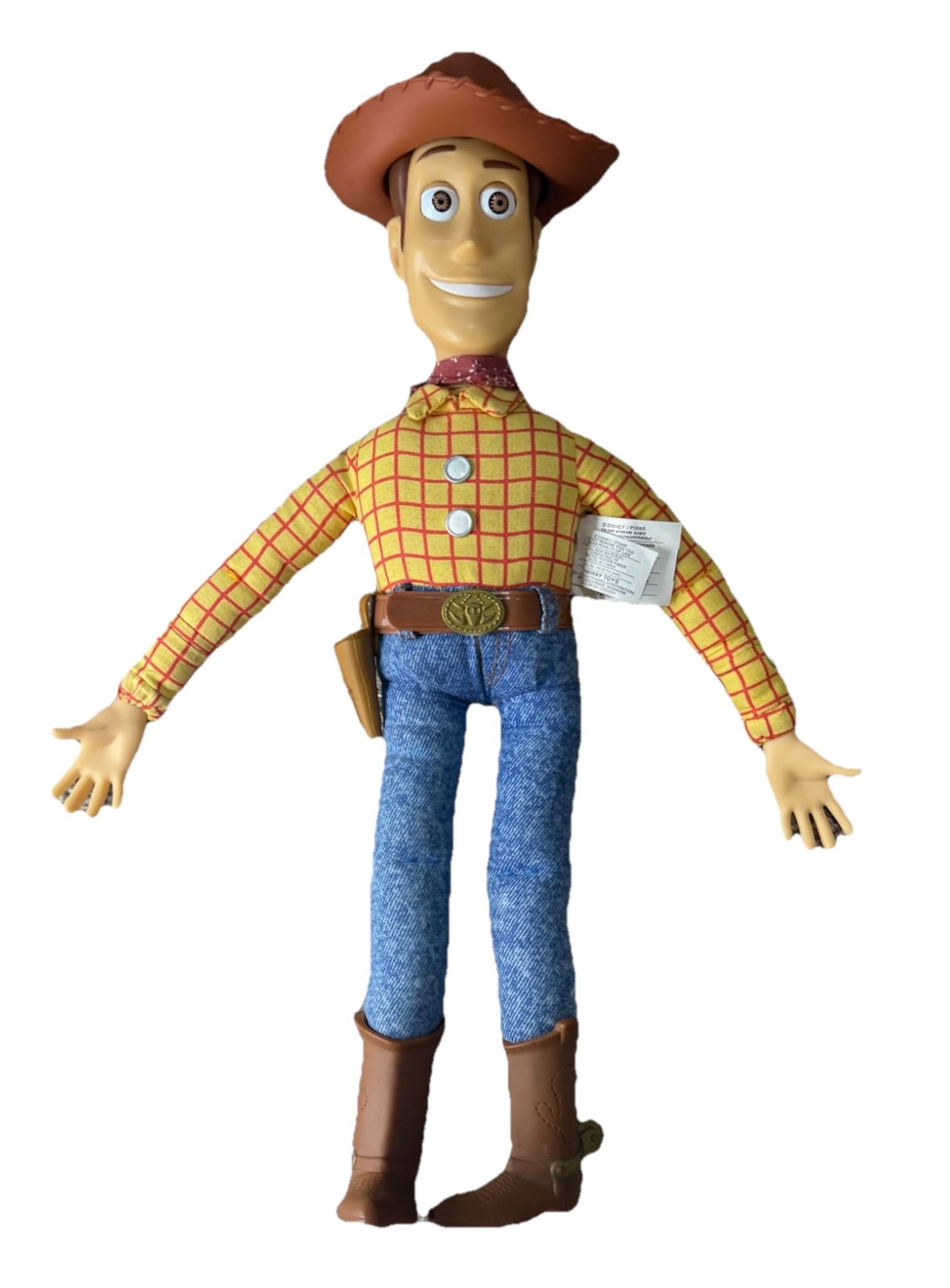 Vintage Disney Thinkway Woody 15” Push Button Talking Toy 90s Toy Story WORKS