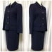 ## Excellent Condition Vintage BURBERRY Gold Button Skirt Suit Navy