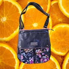 Anna Nova Floral and Black Saddle Bag/ Shoulder Purse