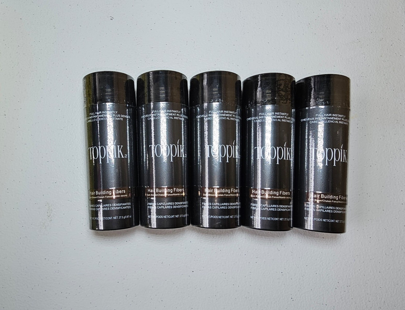 5 Bottles of Dark Brown Toppik Hair Fiber