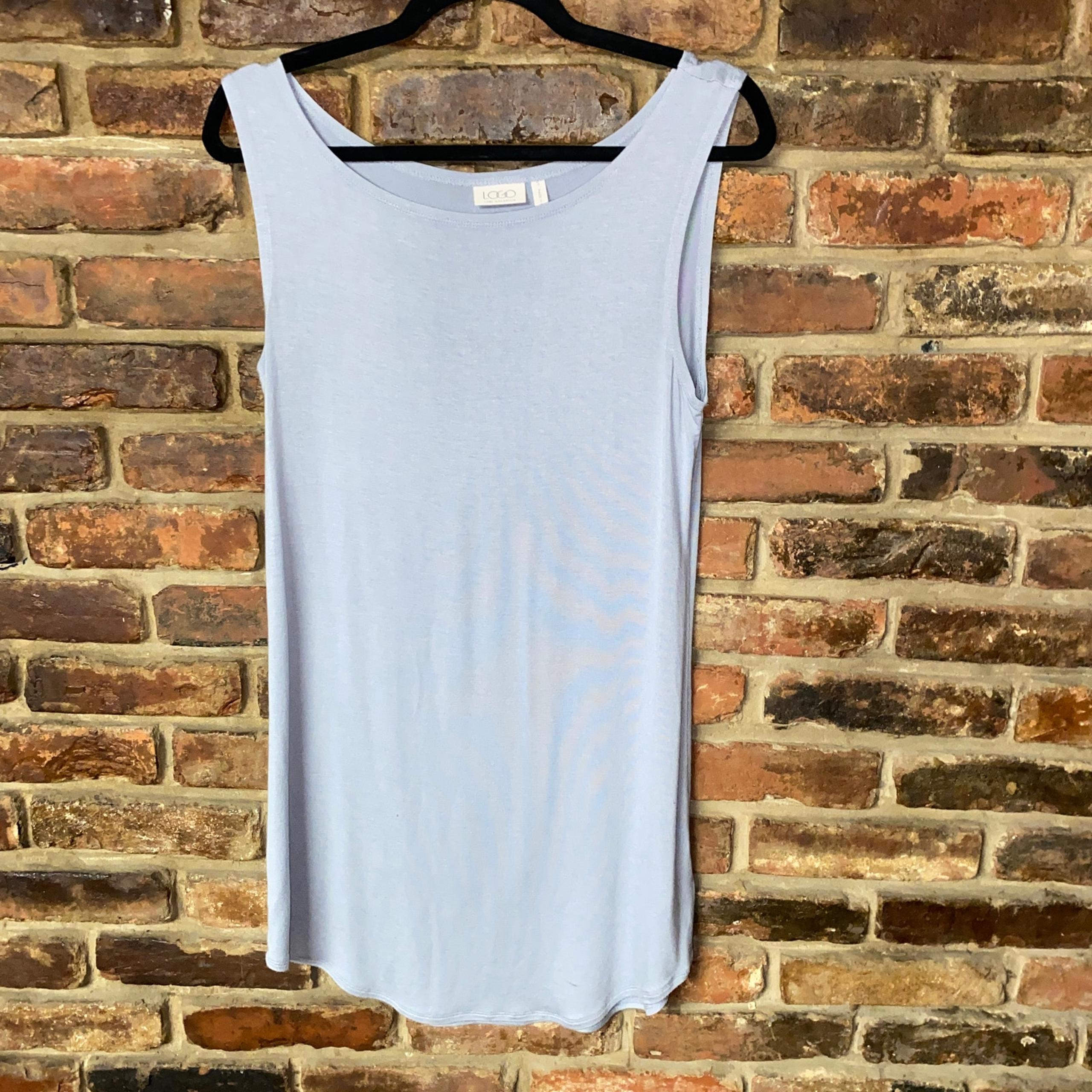 LOGO Lori Goldstein Gray Sleeveless Tunic Tank Top Women's Size Small