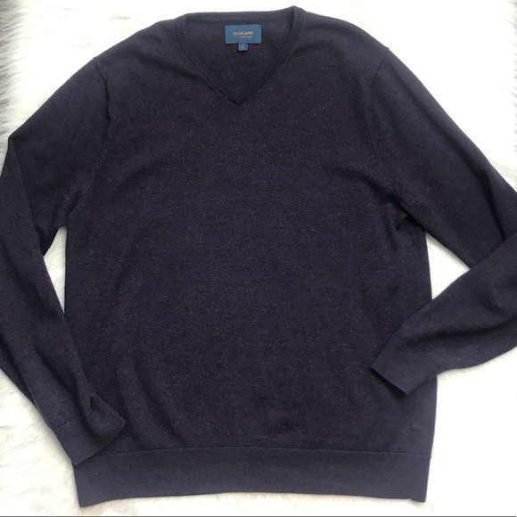 Everlane purple Merino wool V-neck top