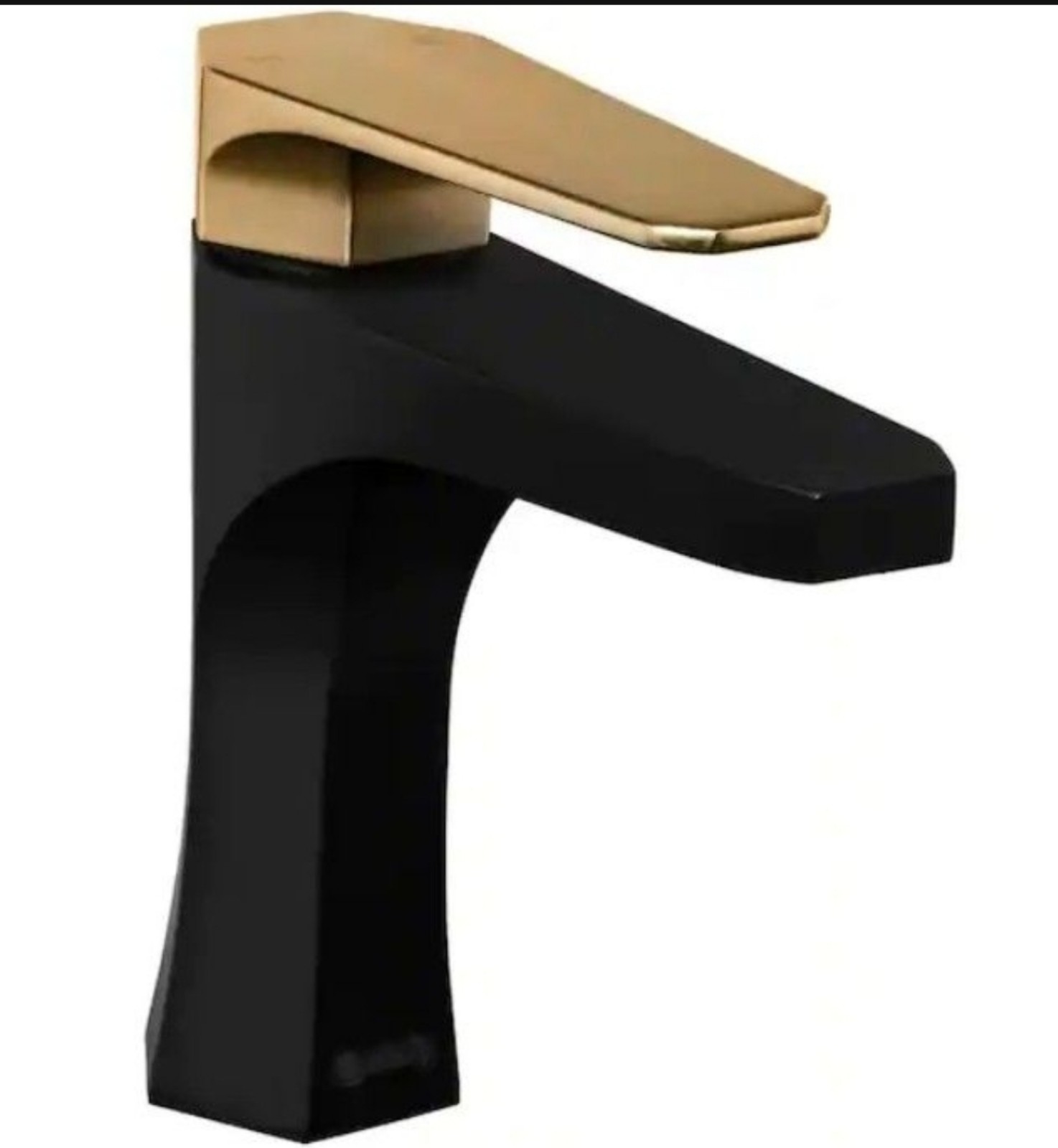 AKDY Single Hole Single-Handle Bathroom Faucet in Matte Black/Brushed Gold, New,