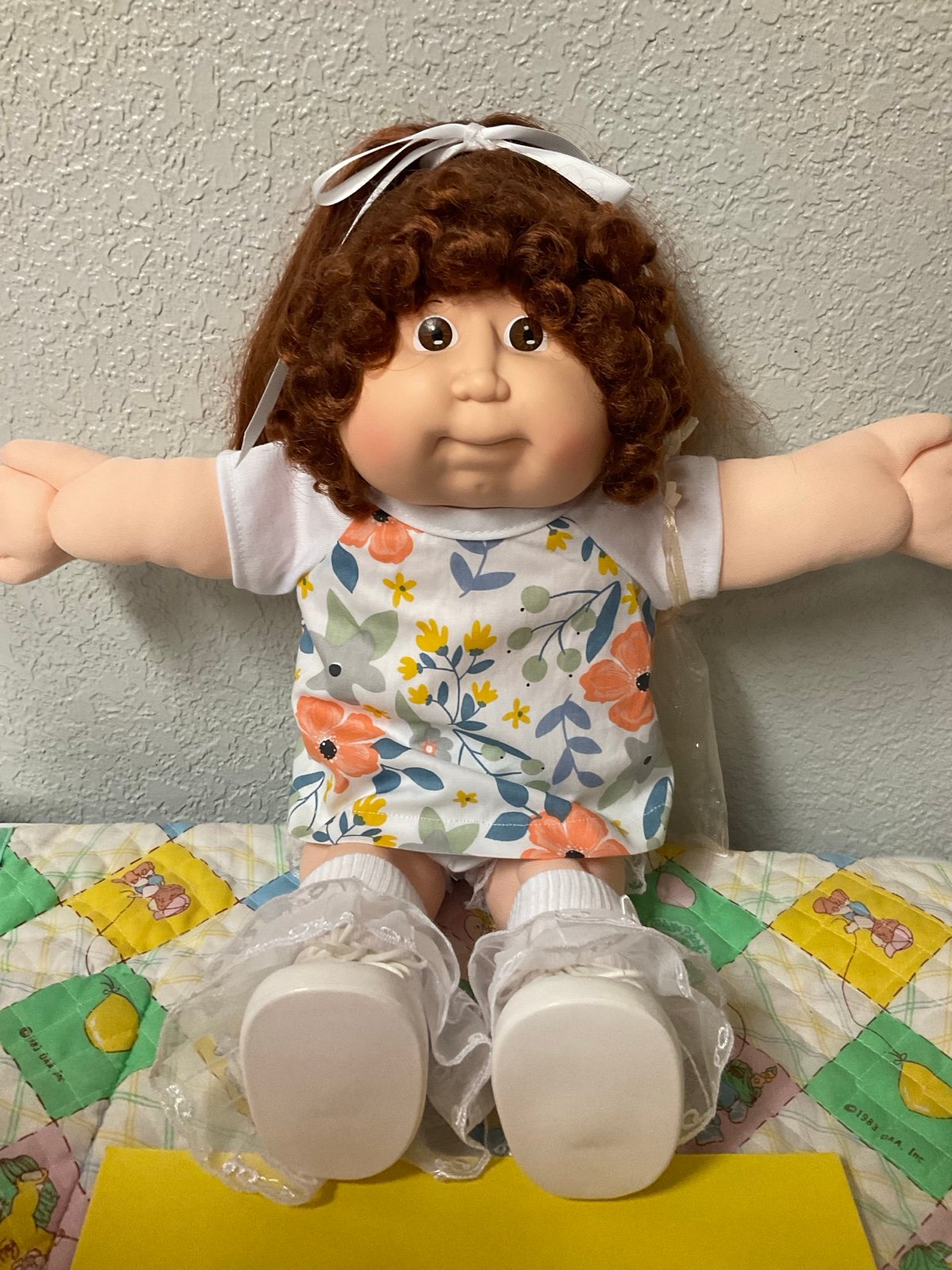RARE Vintage Cabbage Patch Kid Head Mold #16 Cornsilk Hair Brown Eyes P&R 1986