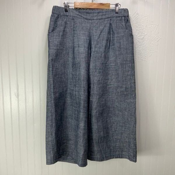 OTTO FINN 100% linen wide leg crop pants