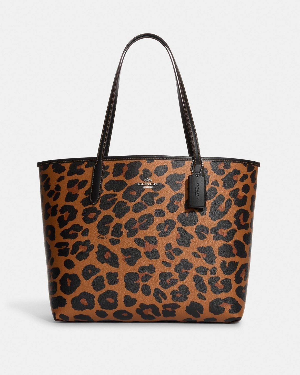 NWT Coach City Tote With Leopard Print