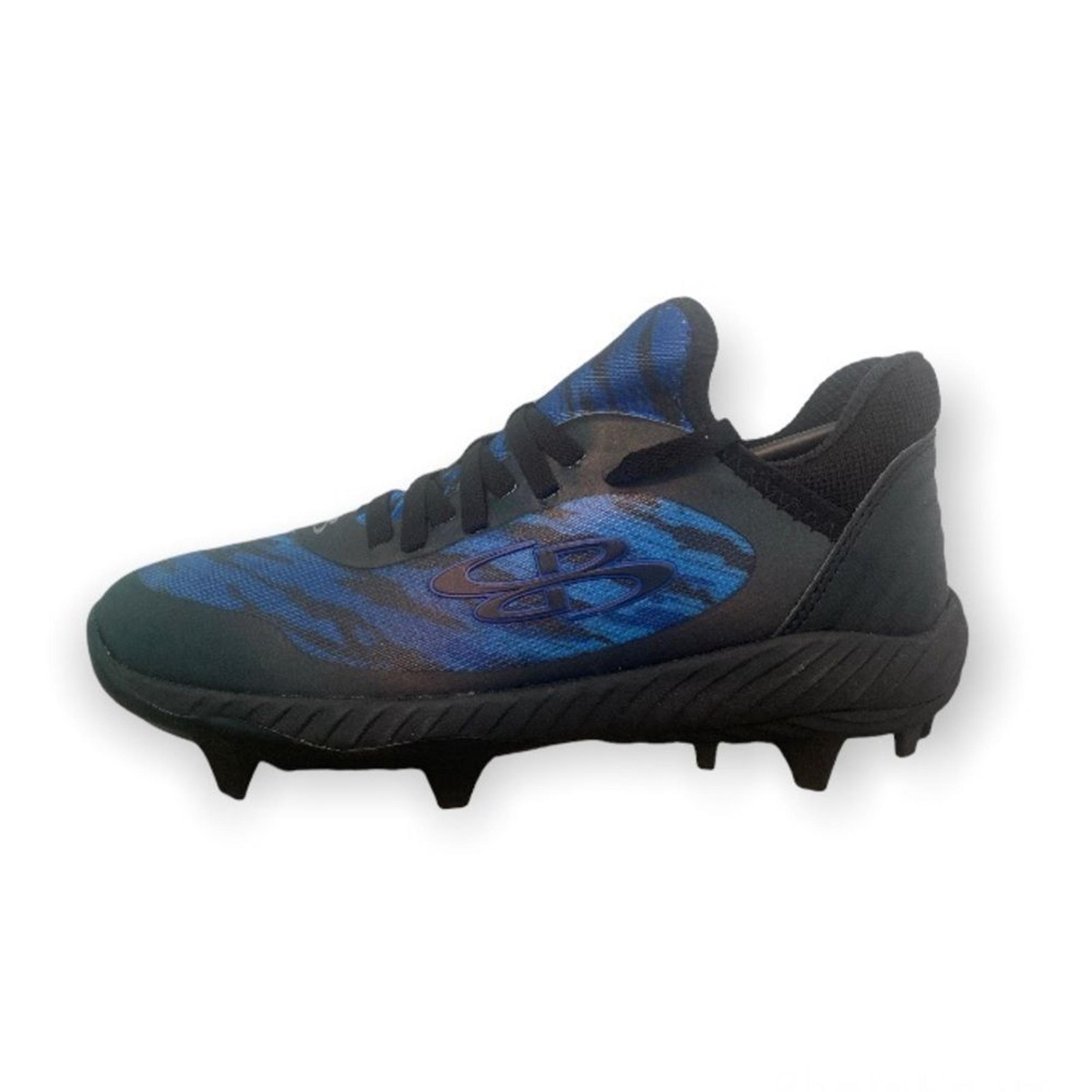 NEW IN BOX- Boombah Ballistic Molded Cleat Black/Royal Blue Men Size 4