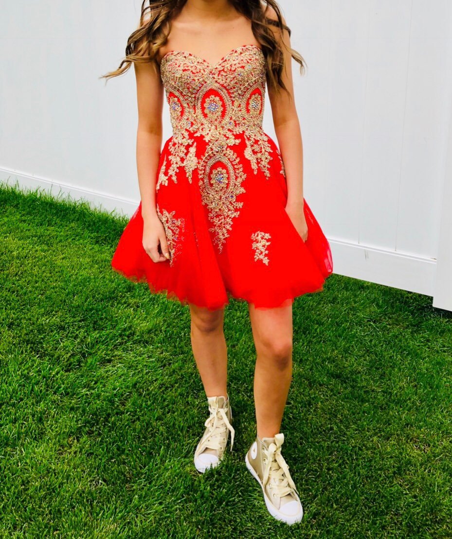 Girls strapless formal dress