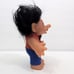 Vintage Thomas Dam Troll Doll Black Hair Brown Eyes Overalls 1977