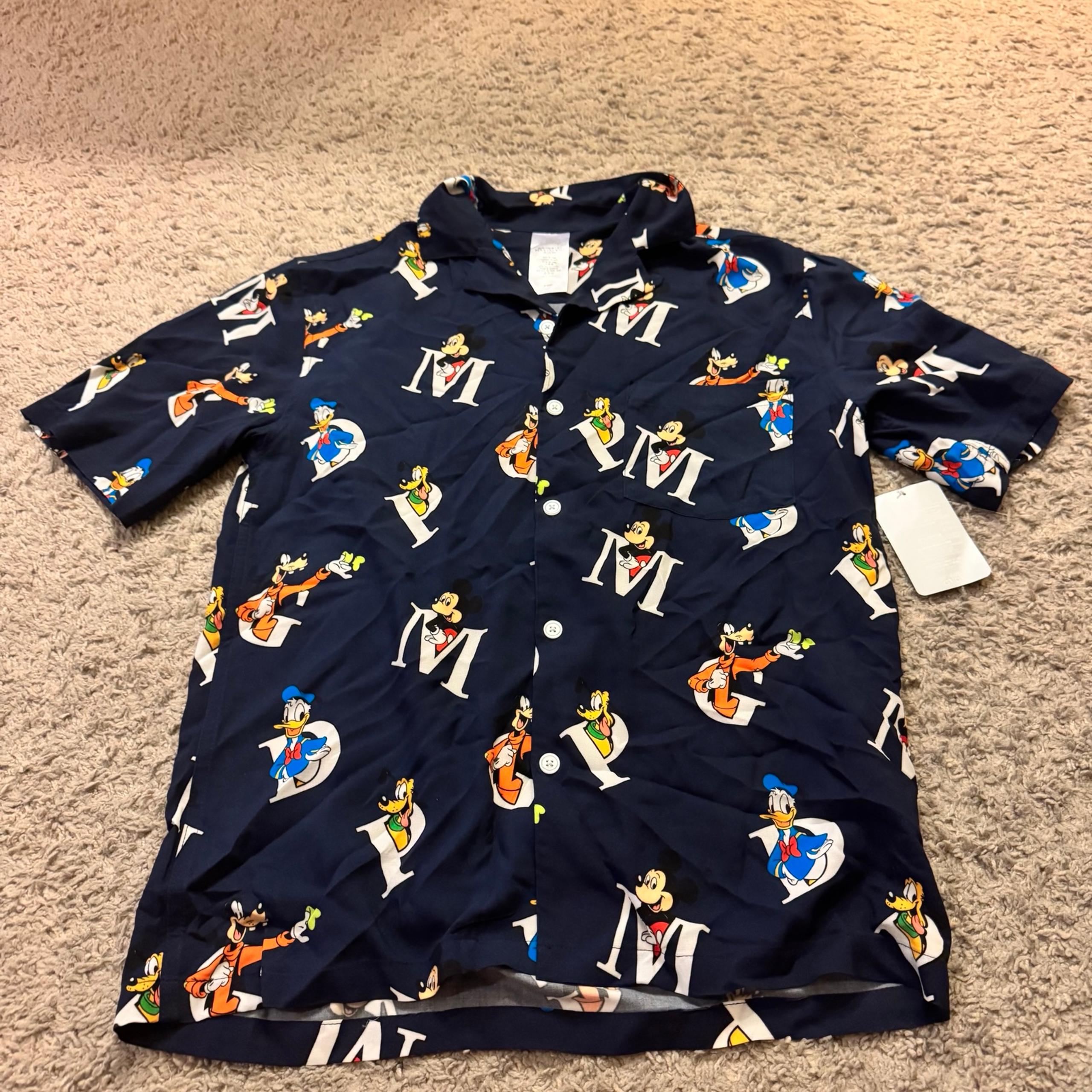 Men’s Disney Allover Print Character Button Front T-Shirt