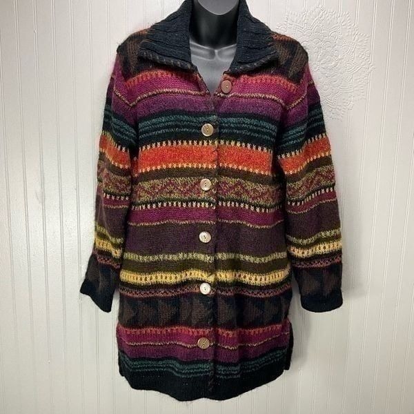 SUSAN BRISTOL LTD Wool Angora Blend Long Cardigan