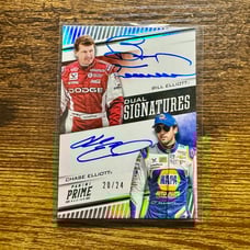 2018 Panini Prime Racing Dual Auto /24 Chase Elliot and Bill Elliott NASCAR