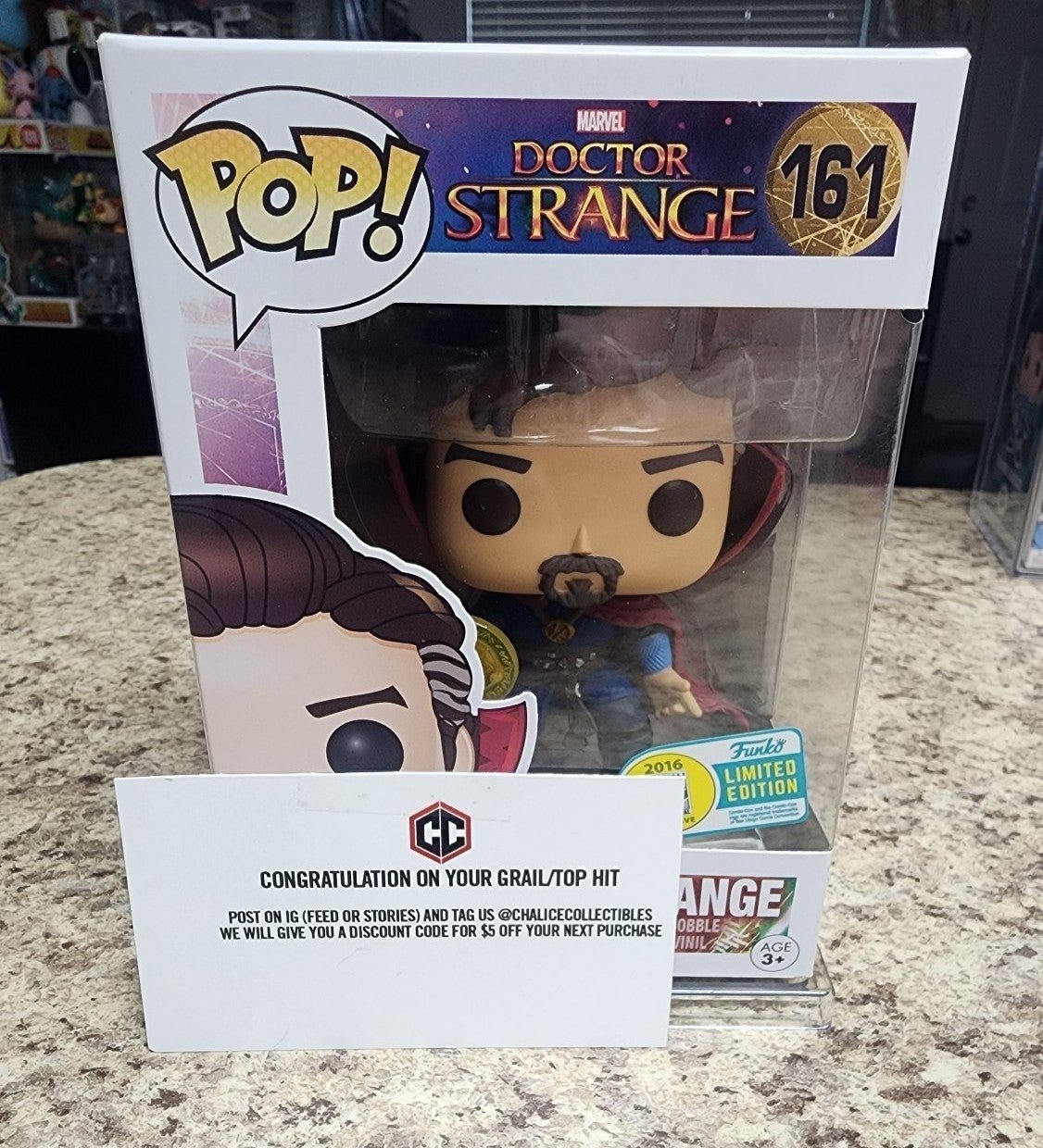 GRAIL ALERT!! FUNKO POP MARVEL DOCTOR STRANGE 2016 SDCC EXCLUSIVE W/CARD VERIFIE