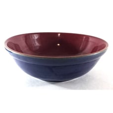 Denby Harlequin Pasta Serving Bowl Speckled Blue Red Mixing England 11.5