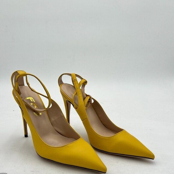 FSJ Women's Pointed Toe Stiletto Pumps Chic Ankle Strap High Heels