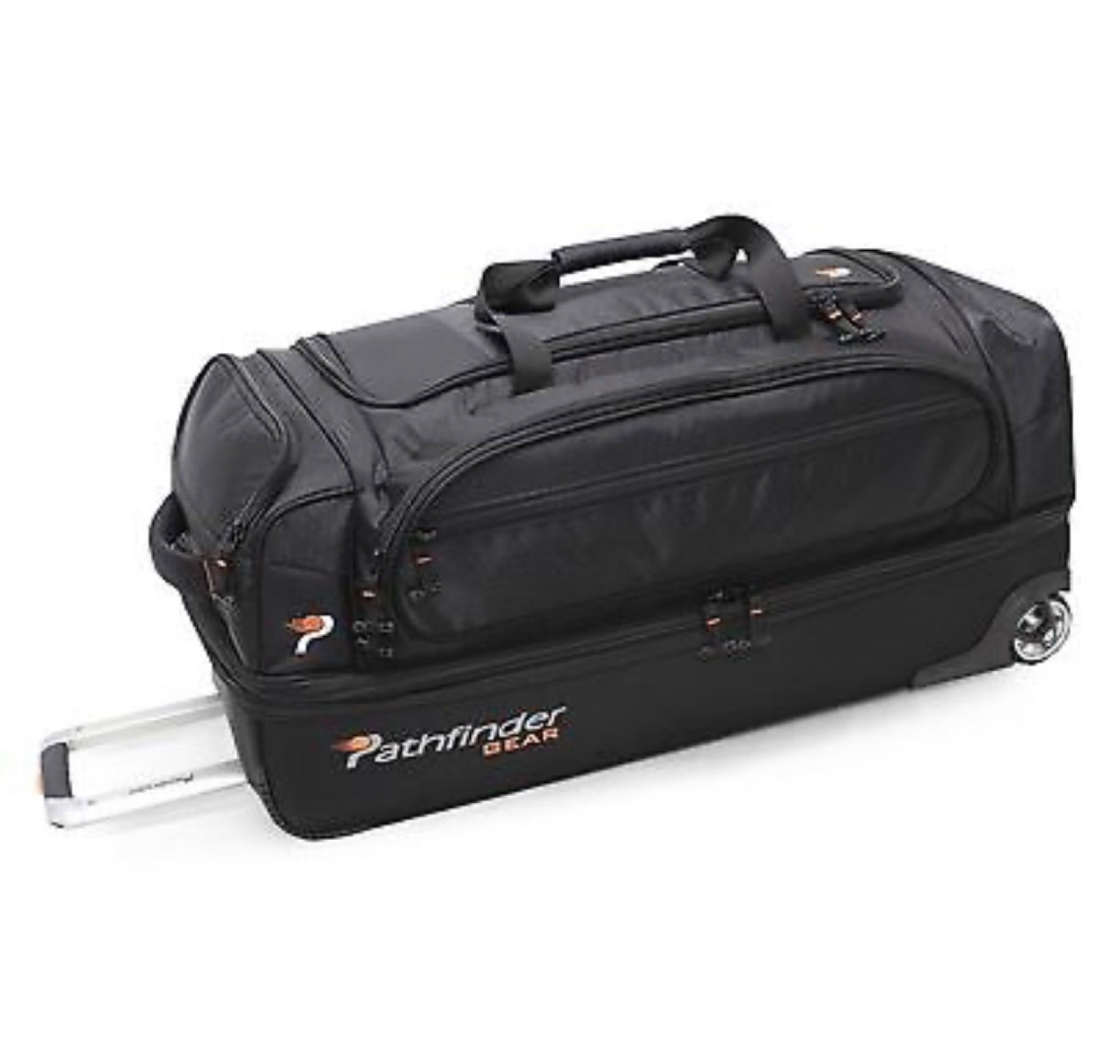 BLACK PATHFINDER GEAR 26 LARGE DROP BOTTOM ROLLING WHEELED DUFFEL BAG 380