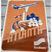 ORIGINAL Vintage Airline travel Poster, Southern Airways, ATLANTA GEORGIA 70s