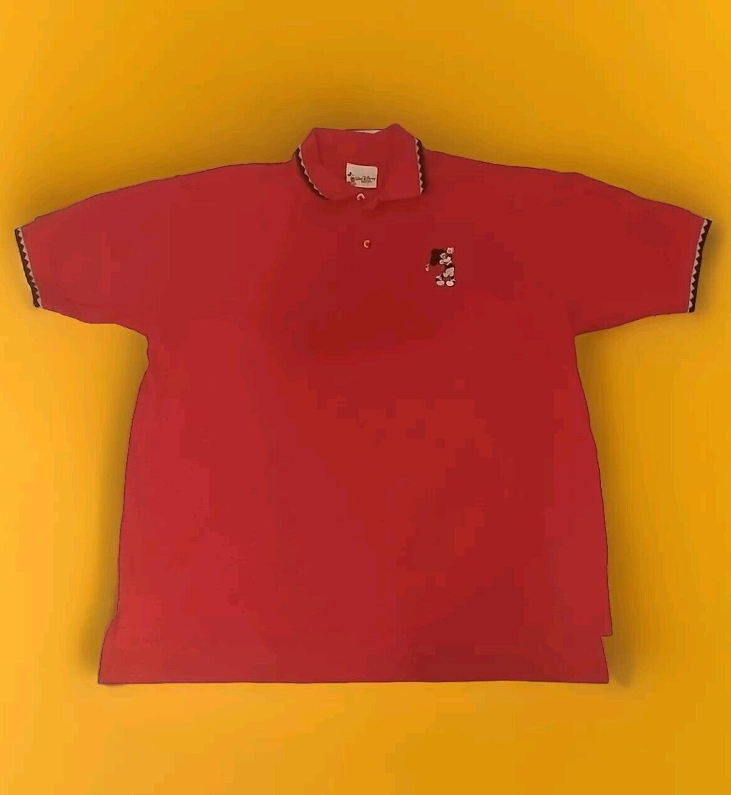 Vintage Walt Disney World Polo Shirt Embroidered Mickey Mouse Red Mens Size XL