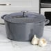 Savory Saffron 6Qt Cast Iron Dutch Oven With Embossed Lid - Grey-iy6