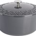 Savory Saffron 6Qt Cast Iron Dutch Oven With Embossed Lid - Grey-iy6