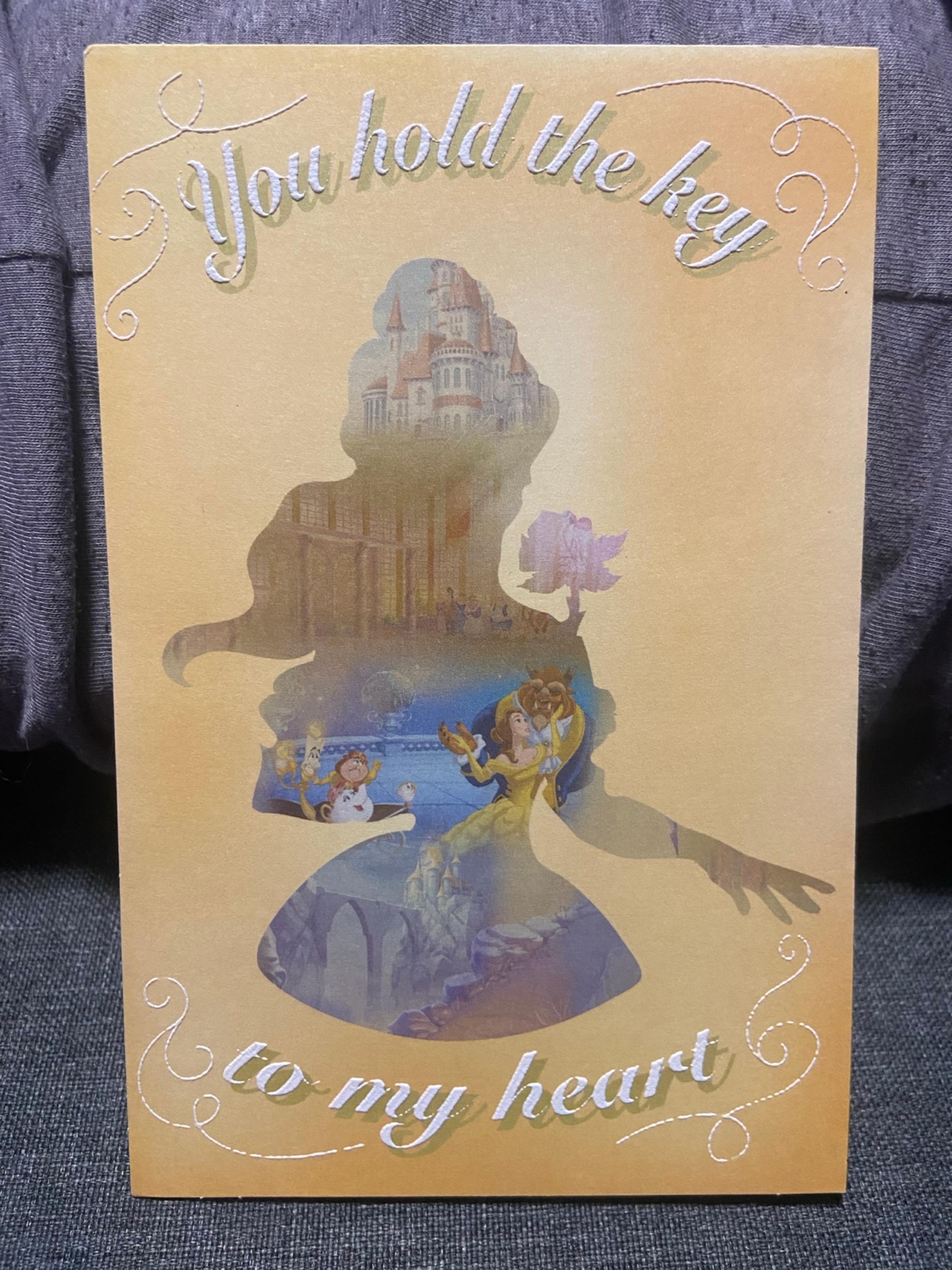 Beauty & The Beast Anniversary Card. Princess. Love. Disney. NEW