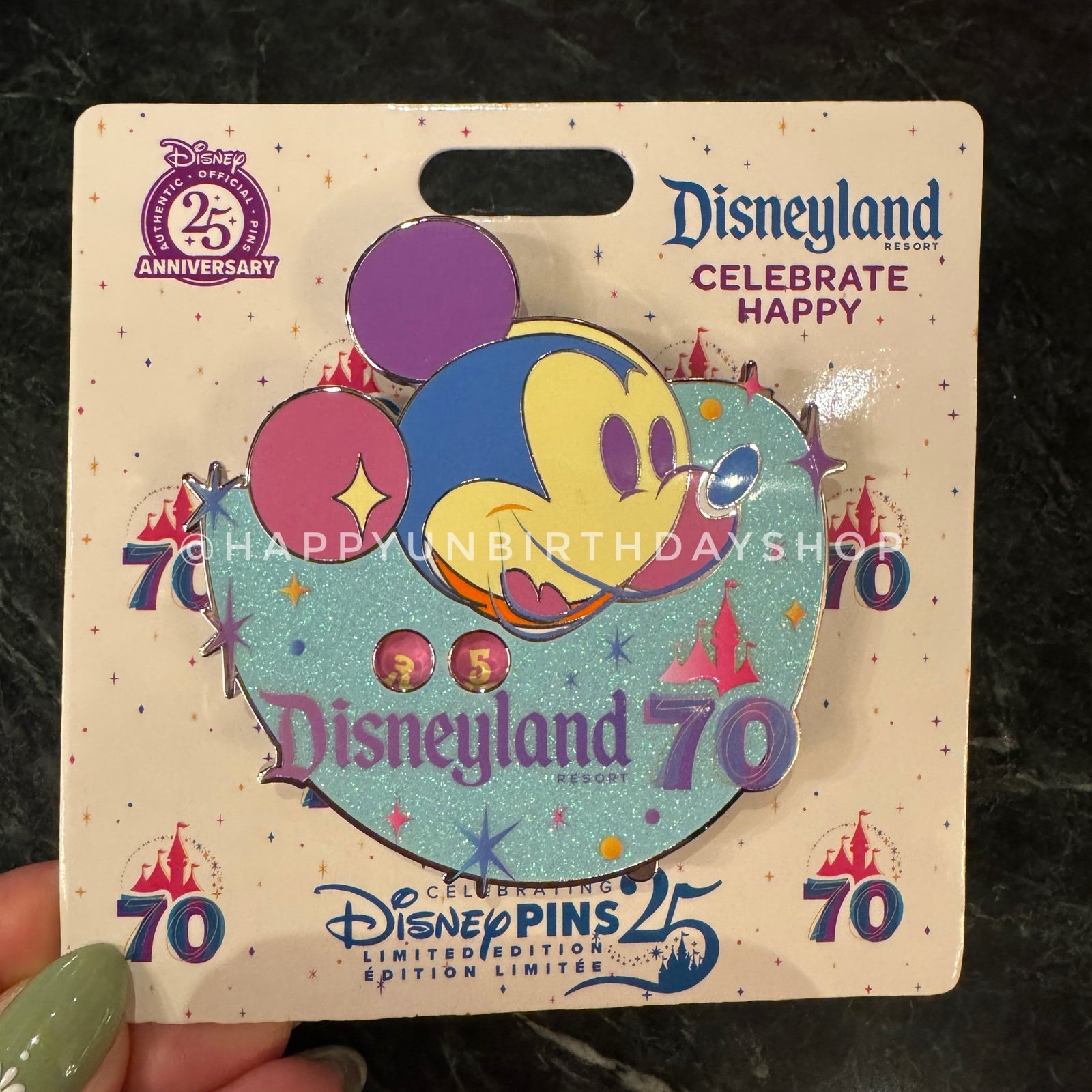 Disney Parks Disneyland 70th Anniversary Mickey Mini Jumbo Countdown Pin LE