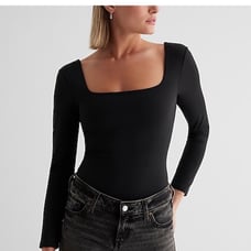 Express Body contour square neck long sleeve