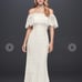 Beautiful Off-the-shoulder eyelash lace sheath wedding dress