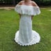 Beautiful Off-the-shoulder eyelash lace sheath wedding dress