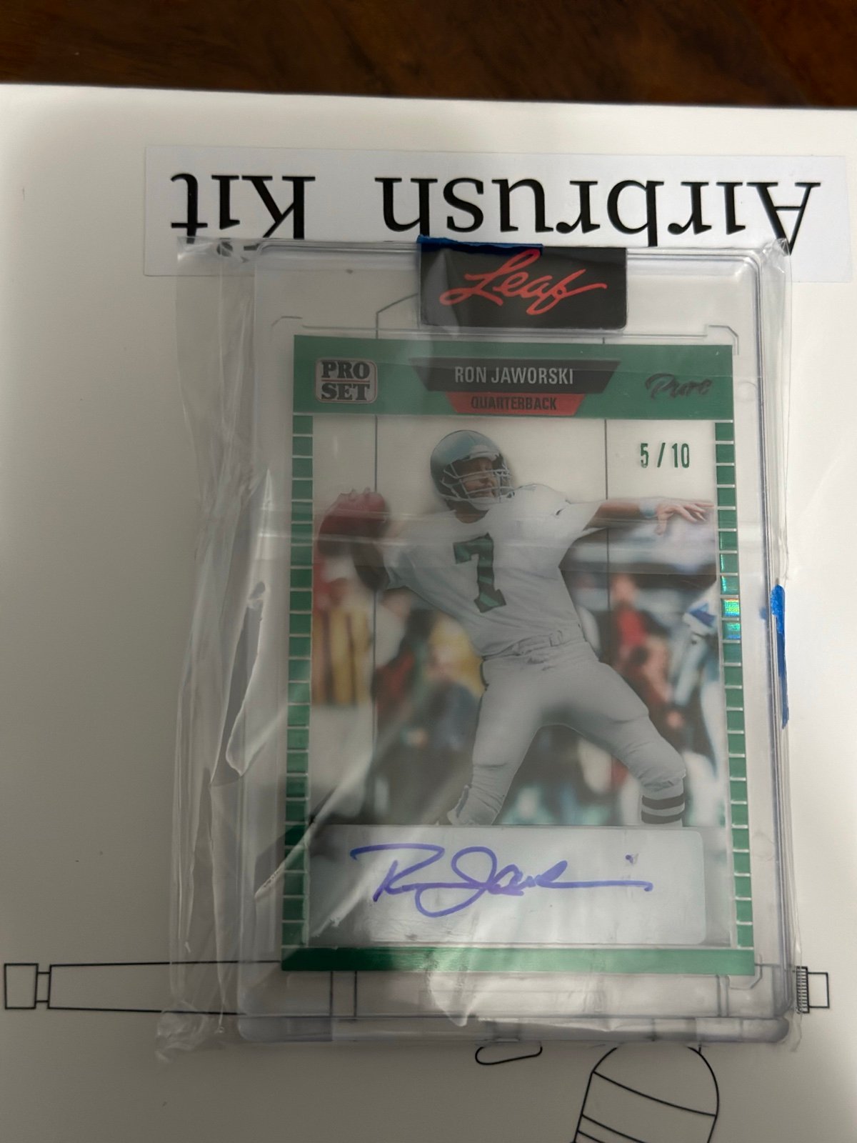 2023 Leaf Pro Set Pure Sports Green Spectrum Auto /10 Ron Jaworski Color Match