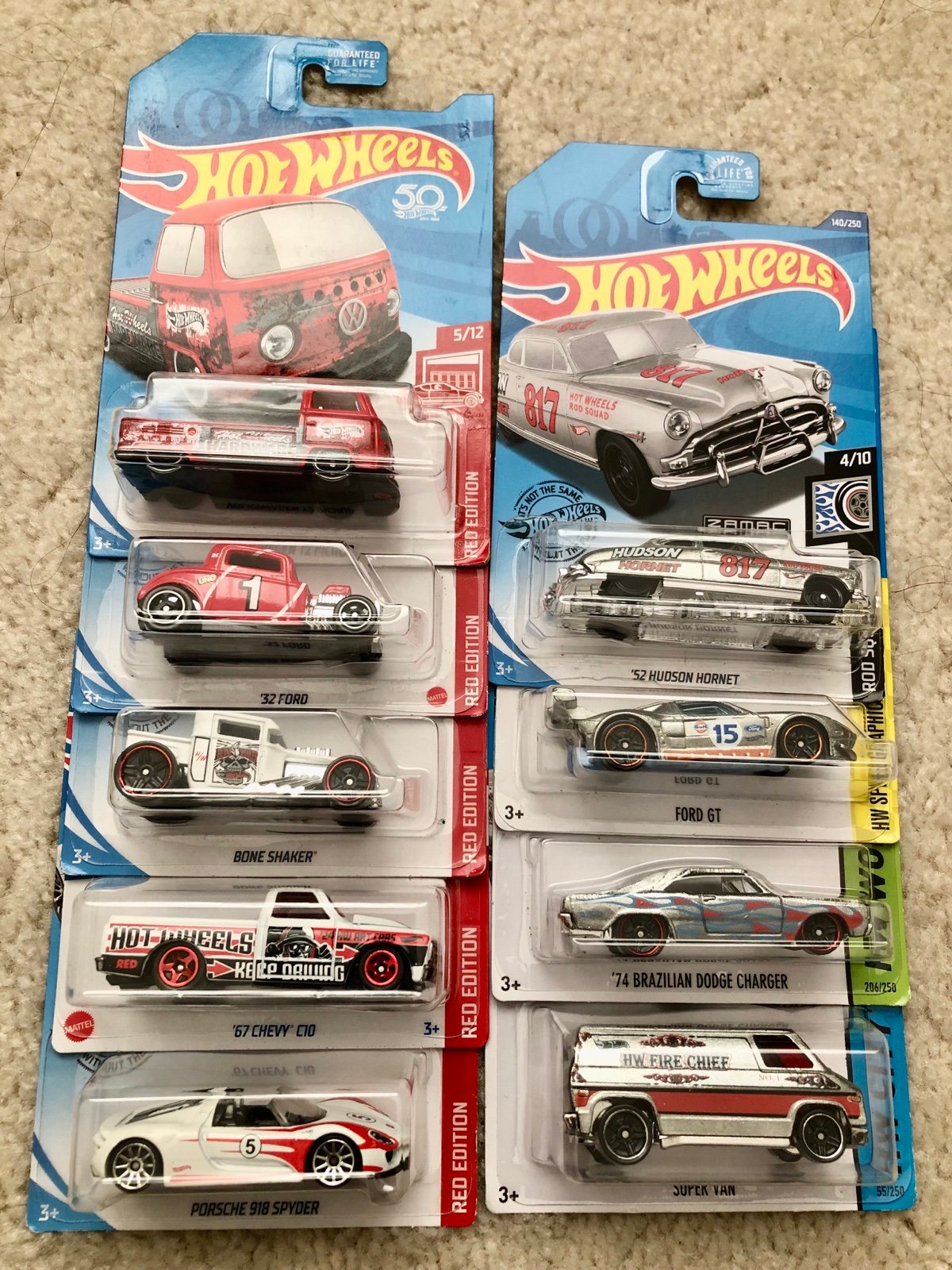 Hot Wheels Exclusive Zamac & Red Edition Cars (9)
