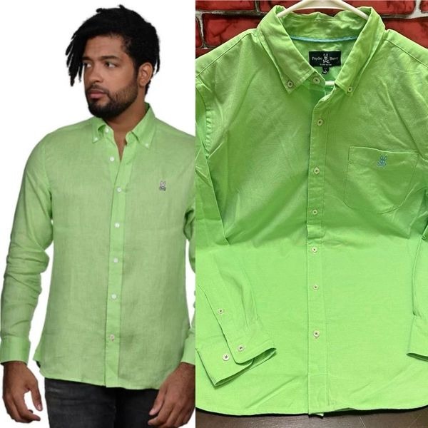 Psycho Bunny Mens Shirt casual button down L
