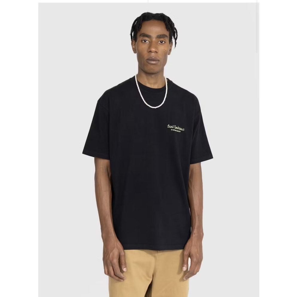 Highsnobiety x Sant Ambroeus | Men's Black Cotton T-Shirt Size Medium