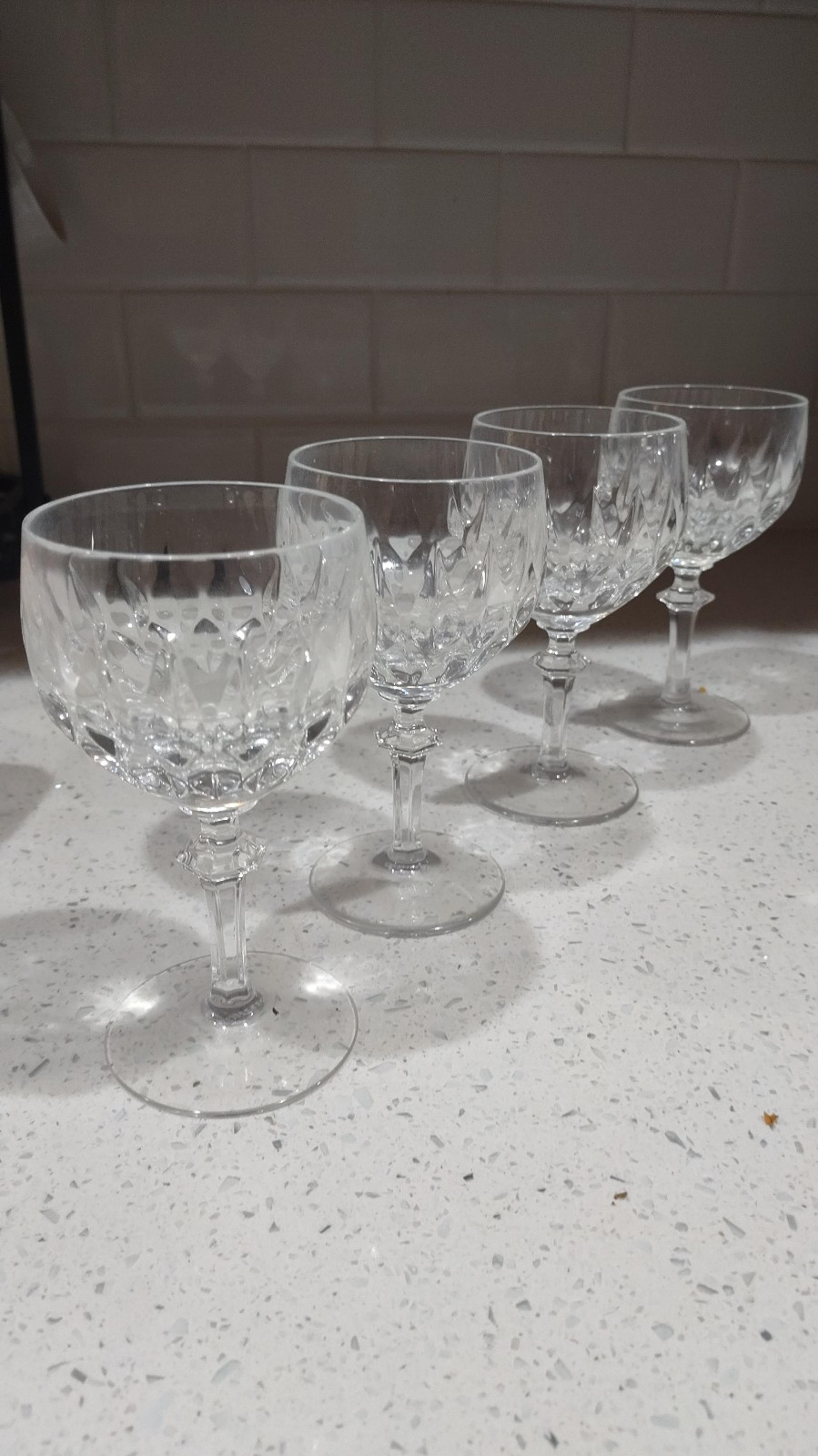 4 Gorham Crystal LA SCALA Clear drinking glass stemware,  goblets 5.25"