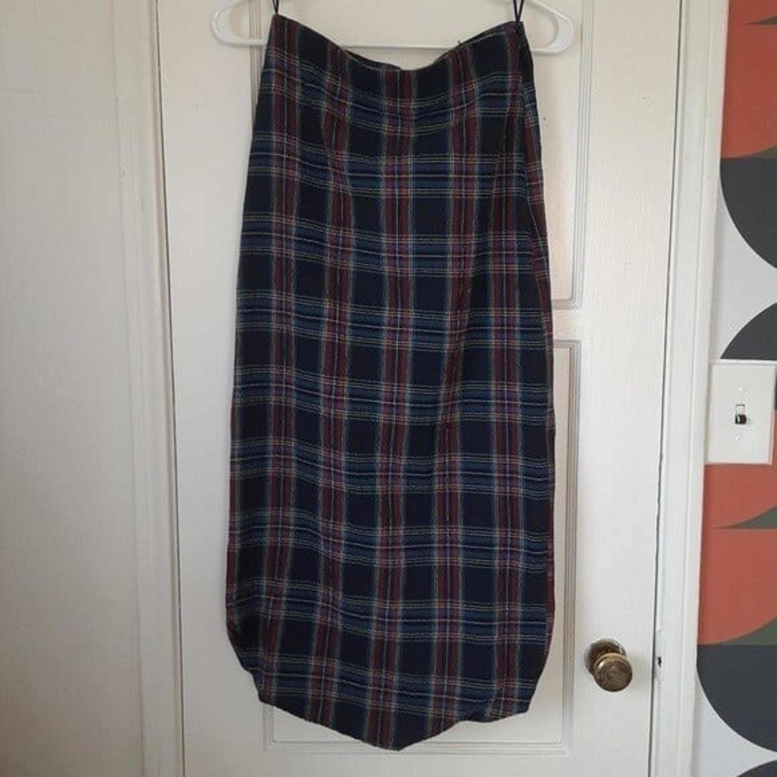 Zara Skirt Long Plaid Womens Small NWT