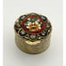Vintage Italian Murano Glass Micro Mosaic Floral Pill Box Etched Brass Hinged