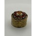 Vintage Italian Murano Glass Micro Mosaic Floral Pill Box Etched Brass Hinged
