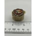 Vintage Italian Murano Glass Micro Mosaic Floral Pill Box Etched Brass Hinged