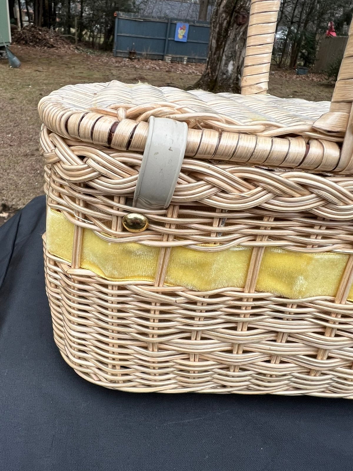 Shops Stunning Vintage Faux Wicker Basket Purse